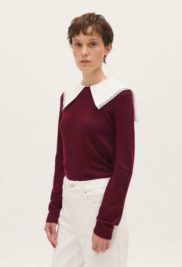 123MADONIA : Maille & Sweatshirts couleur BORDEAUX