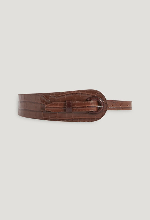 224ANAISFAKECROCO : Belts color BROWN