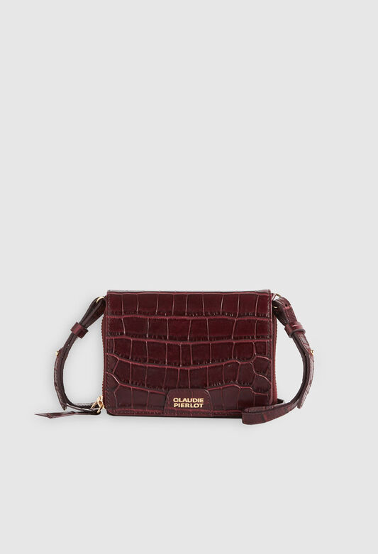 122ANISCROCO : Small leather goods color BURGUNDY