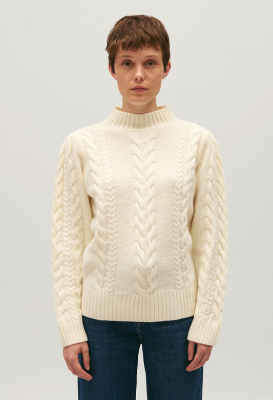 123MANSOUR : Maille & Sweatshirts couleur ECRU