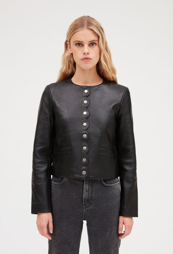 223CARVI : Leather jackets color BLACK