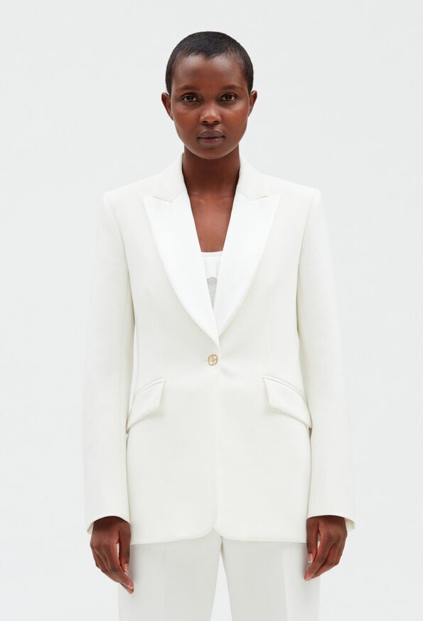 223VELOURS : Vestes de tailleur couleur BLANC