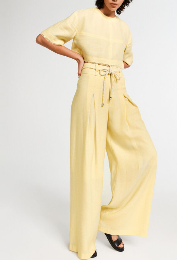 222POLIE 222POLIE : Pantalons et Jeans couleur JAUNE PALE