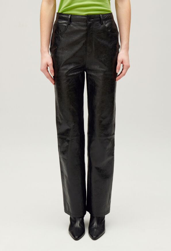 224CLARKE : Pantalons en cuir couleur NOIR