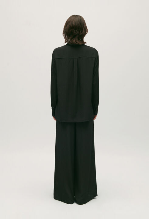 Chemise fluide soie noire