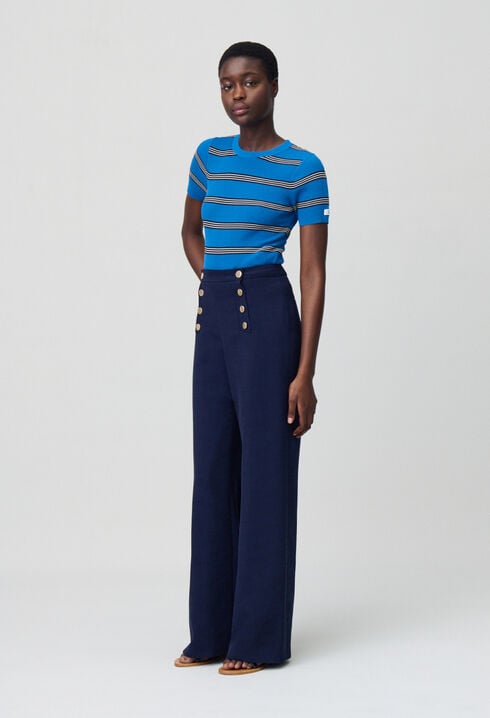 Pantalon droit à pont
