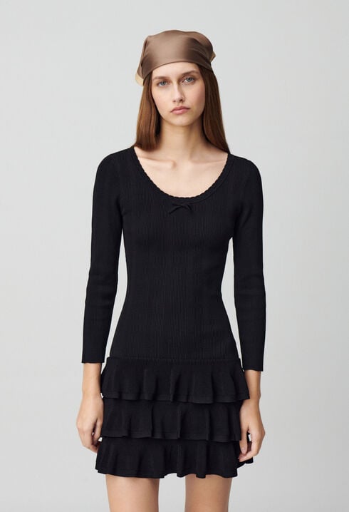 Robe courte maille fine