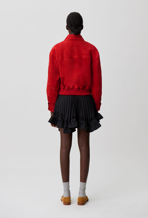 Blouson croute rouge