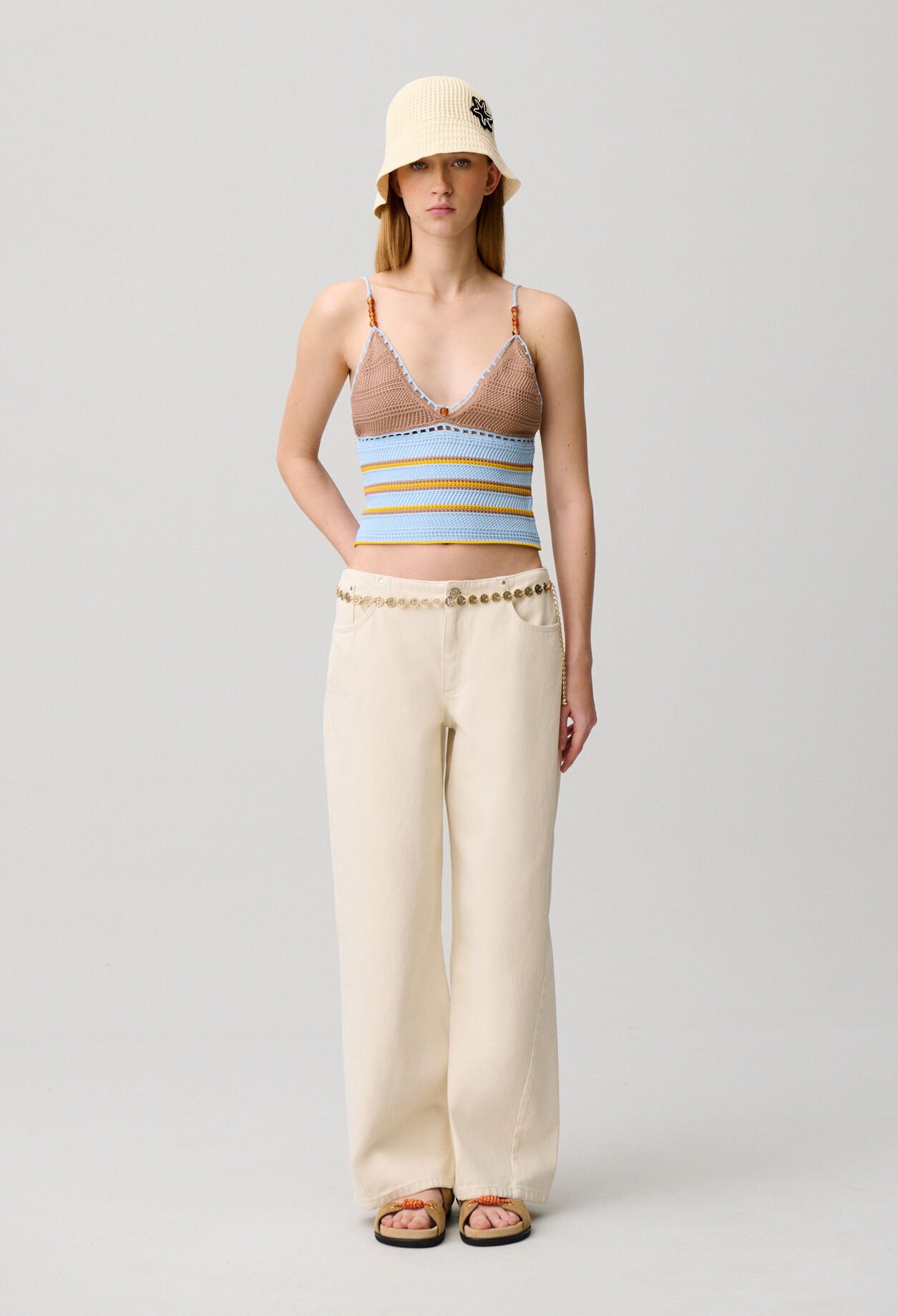 Top crochet multicolore