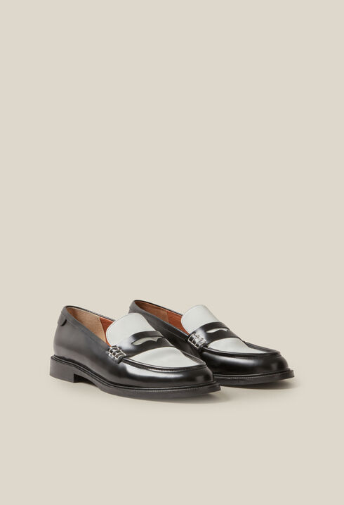 Mocassins cuir bicolore