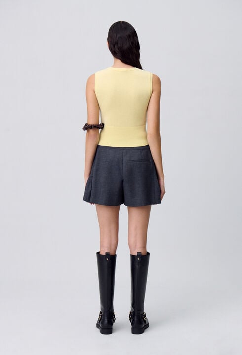 Top maille boutonné