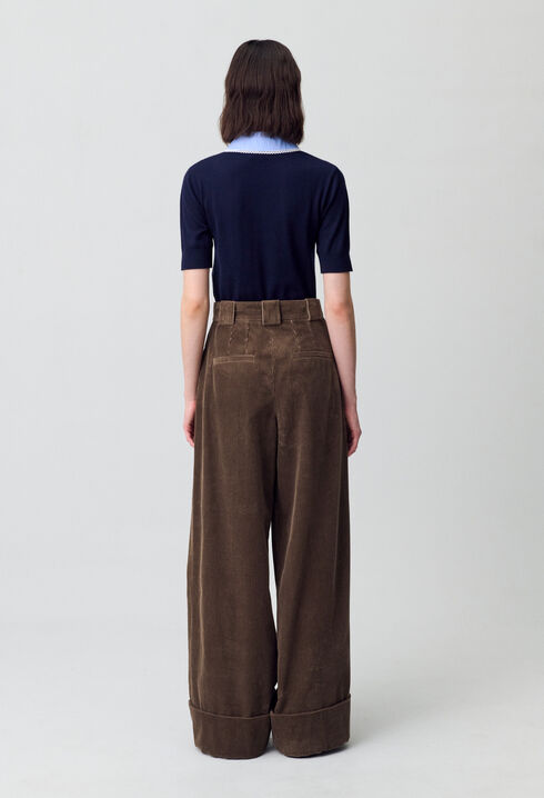 Wide-Leg Velvet Trousers