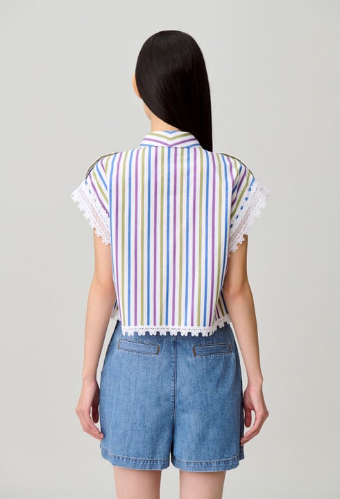 Striped lace shirt