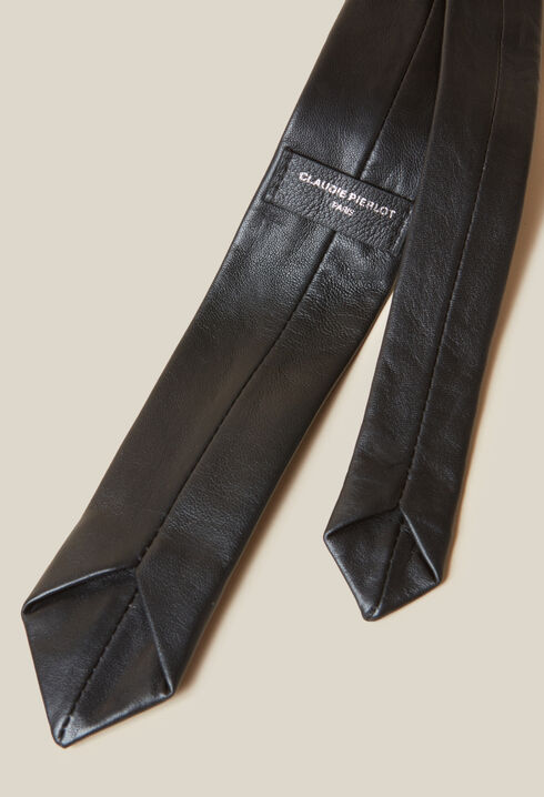 Cravate cuir noir