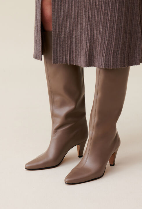 Bottes talons cuir lisse