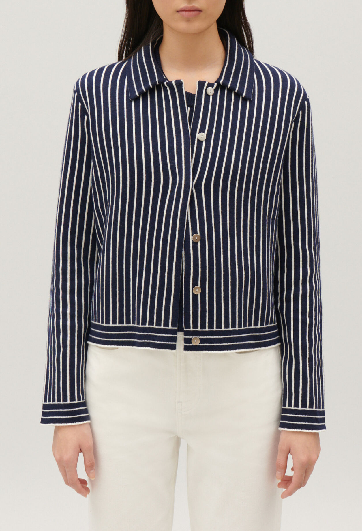 Stripy knit cardigan