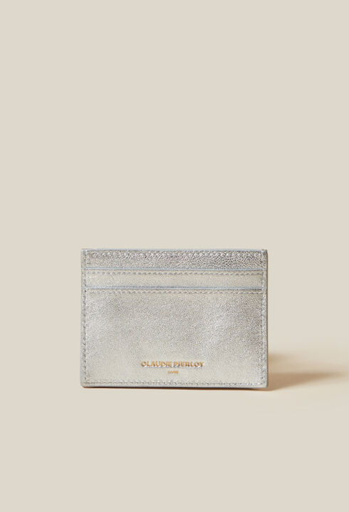 Porte-carte Anouck cuir argenté