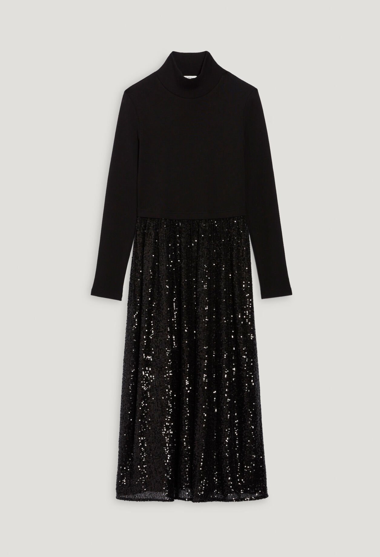 Robe Teli bimatière sequins noire