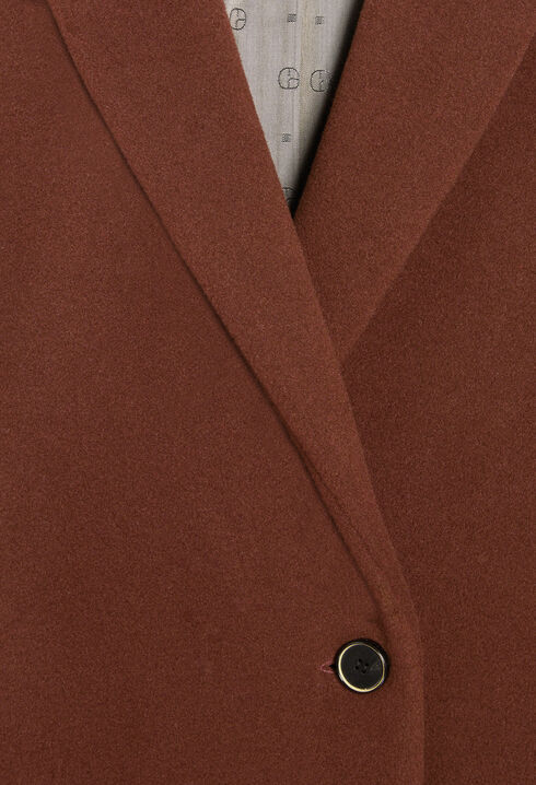 Manteau marron mi-long laine mélangée