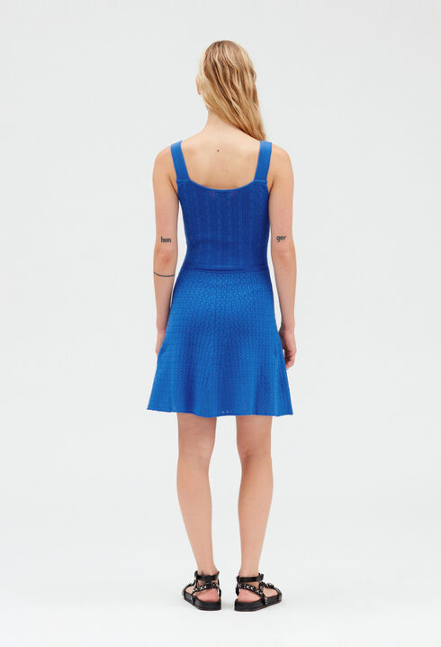 Robe courte maille bleue