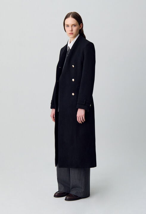 Long double-breasted coat