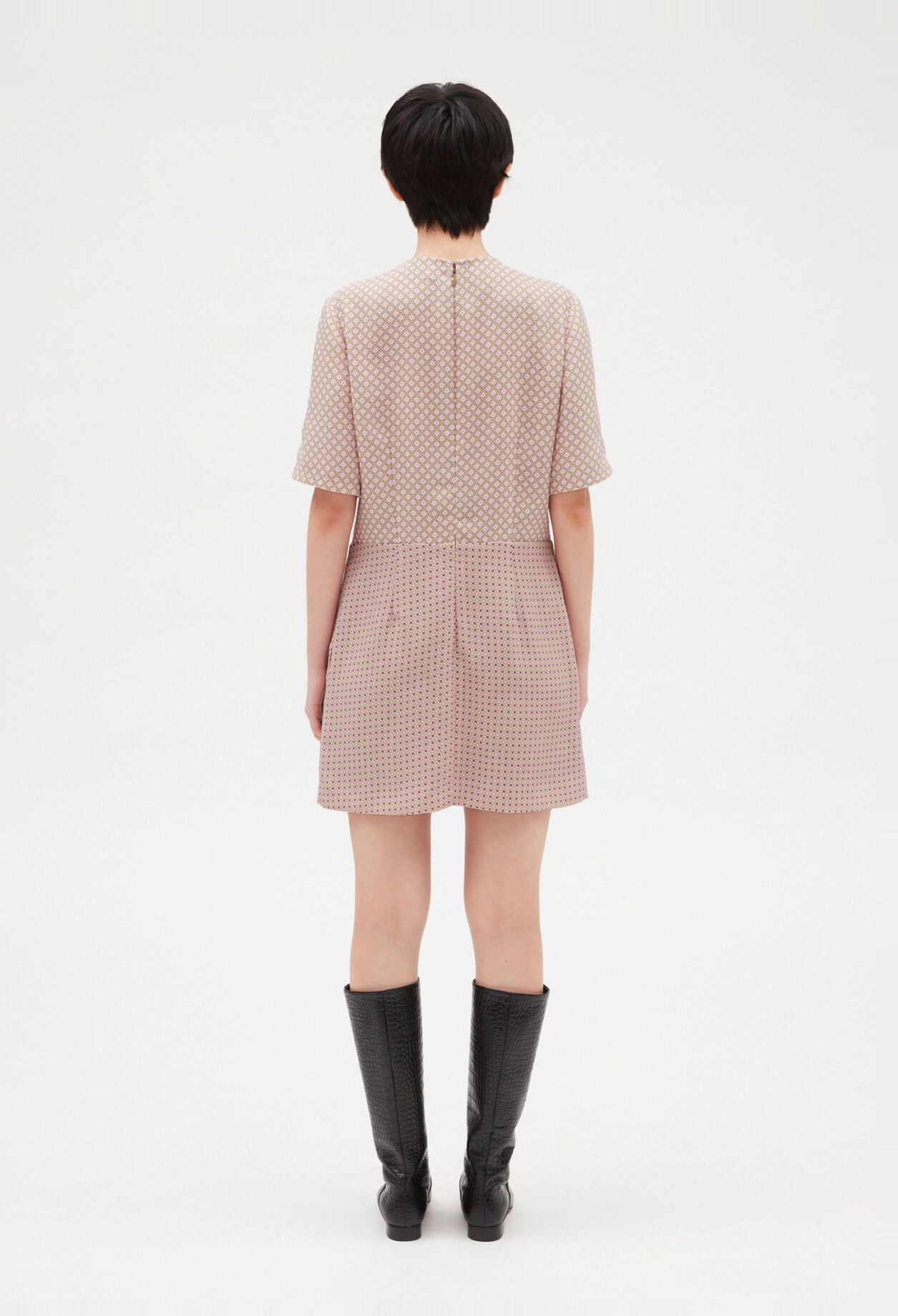 Robe courte imprimée rose