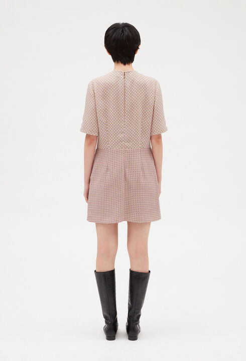 Printed pink mini dress