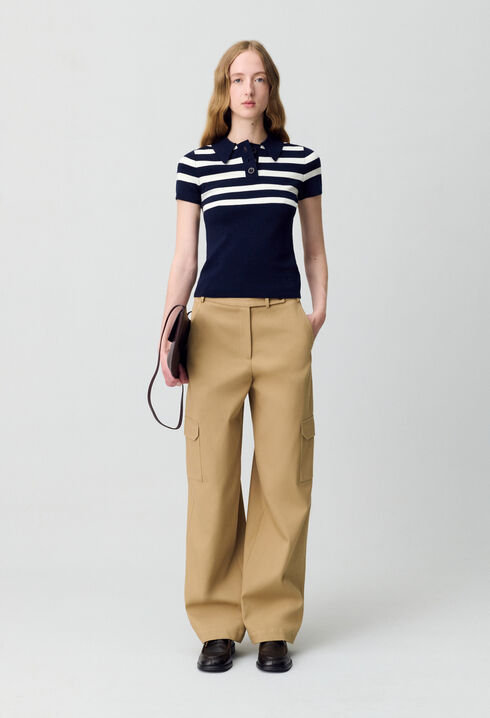 Top polo maille fine