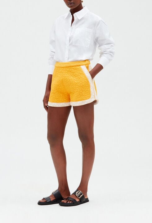 Yellow bouty-braid shorts