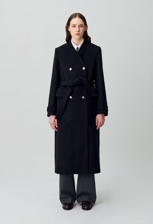 Long double-breasted coat