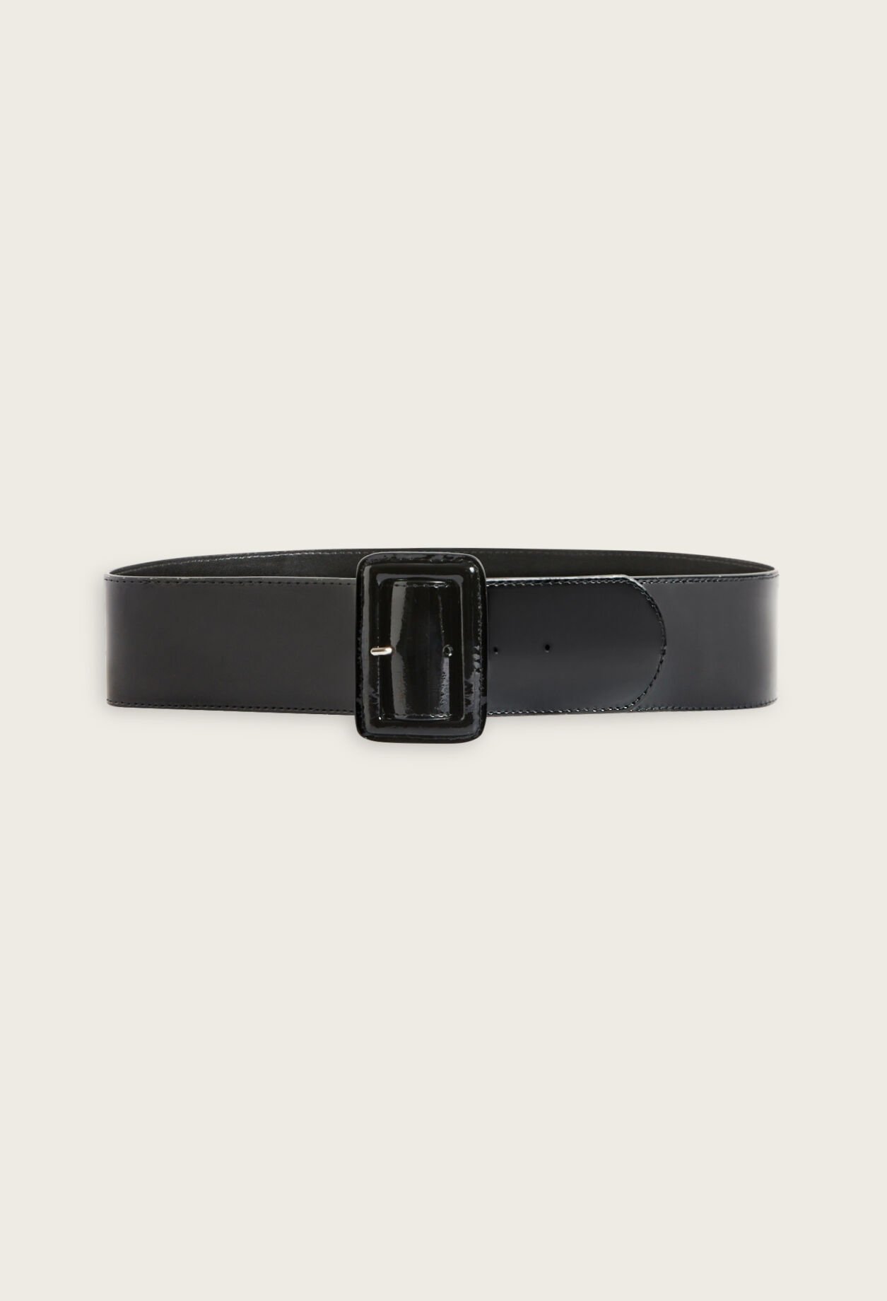Black wide patent belt for women Claudie Pierlot
