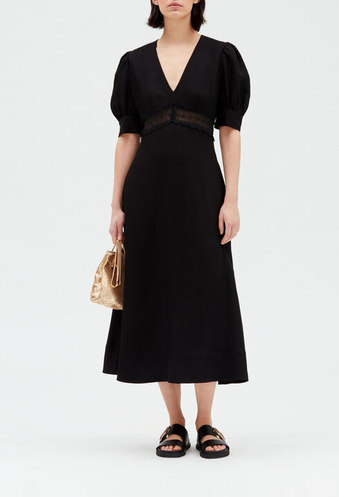 Embroidered midi dress