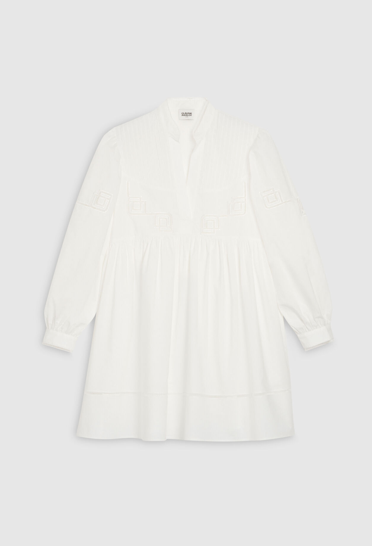 Robe courte coton brodé blanc