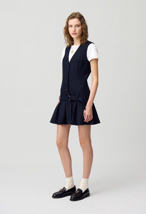 Robe courte cintrée plissée
