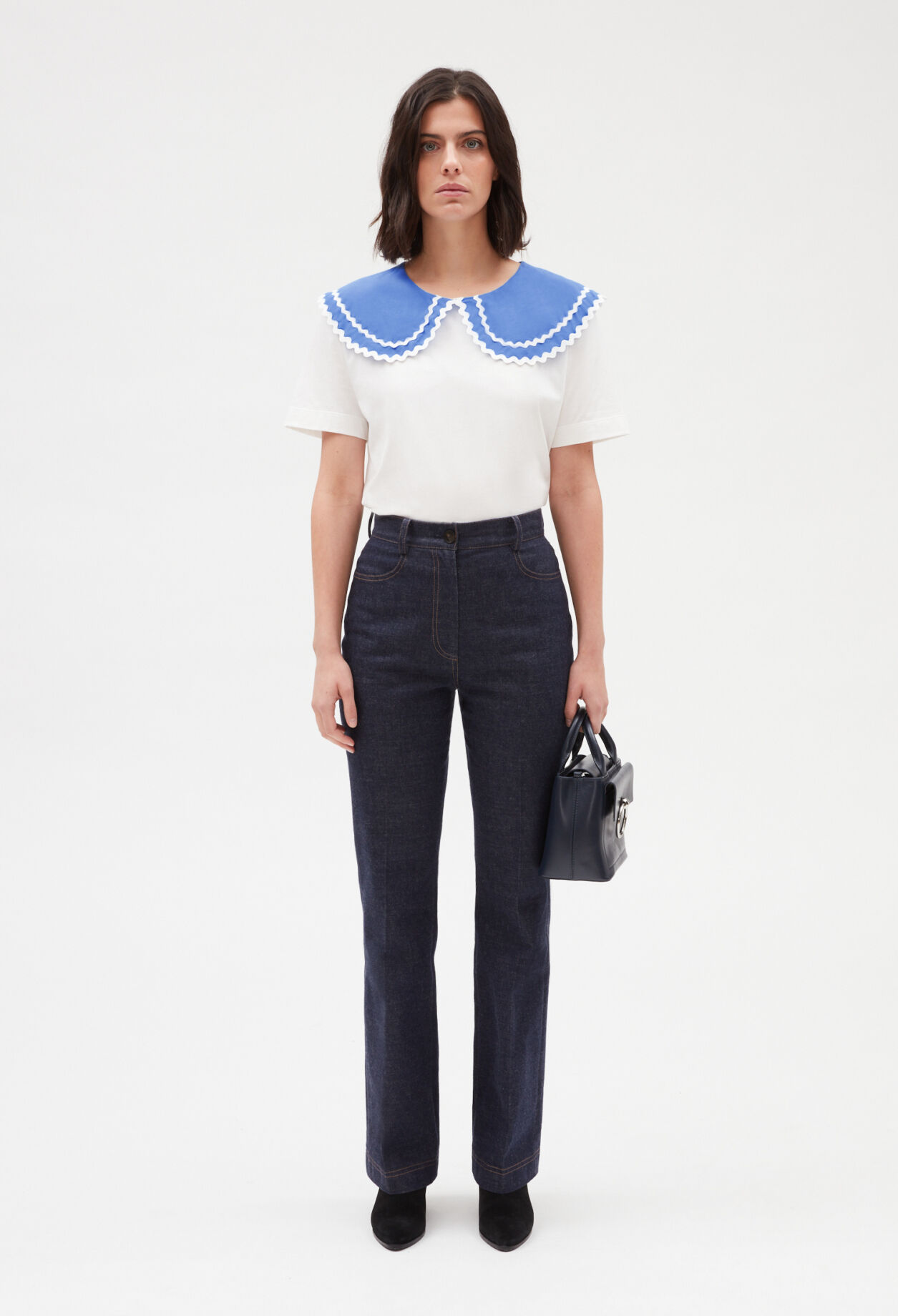 T-shirt col claudine écru