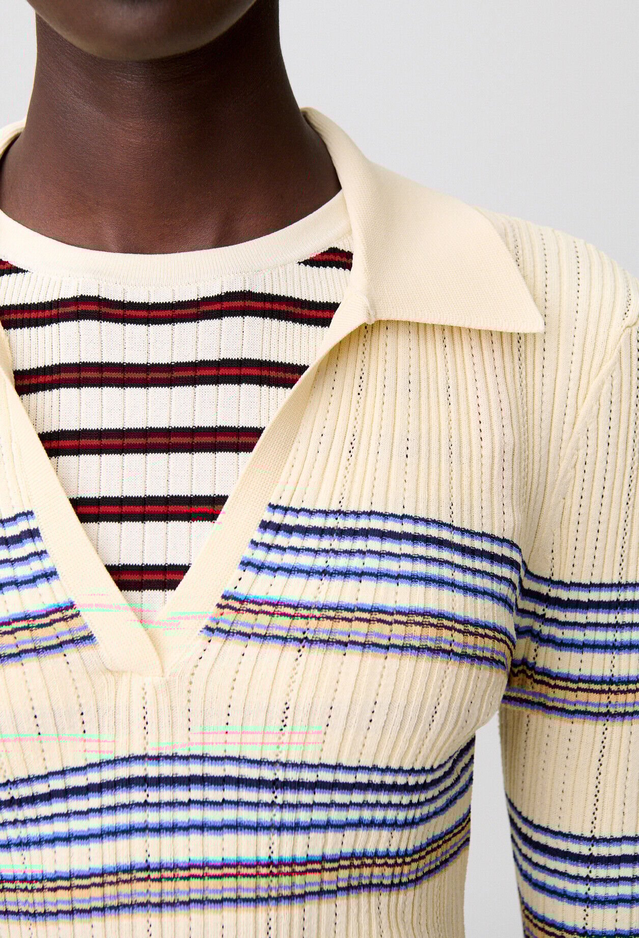 Multicolour striped knit top