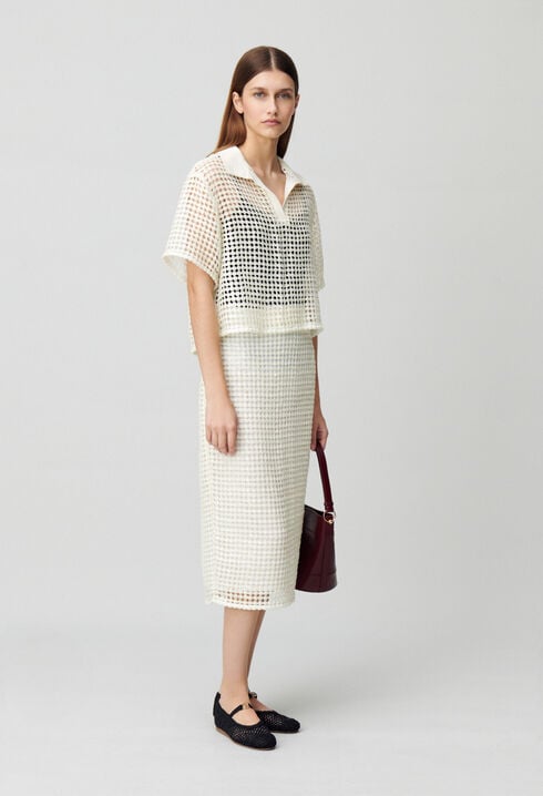 Top manches courtes crochet