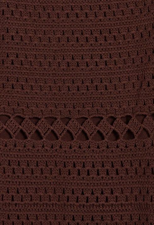 Robe longue crochet marron