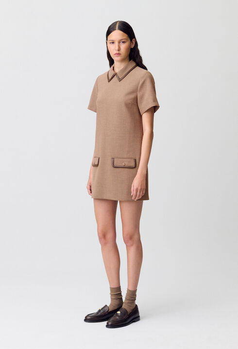 Robe droite avec cuir