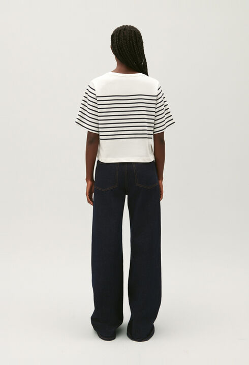 T-shirt rayures écru