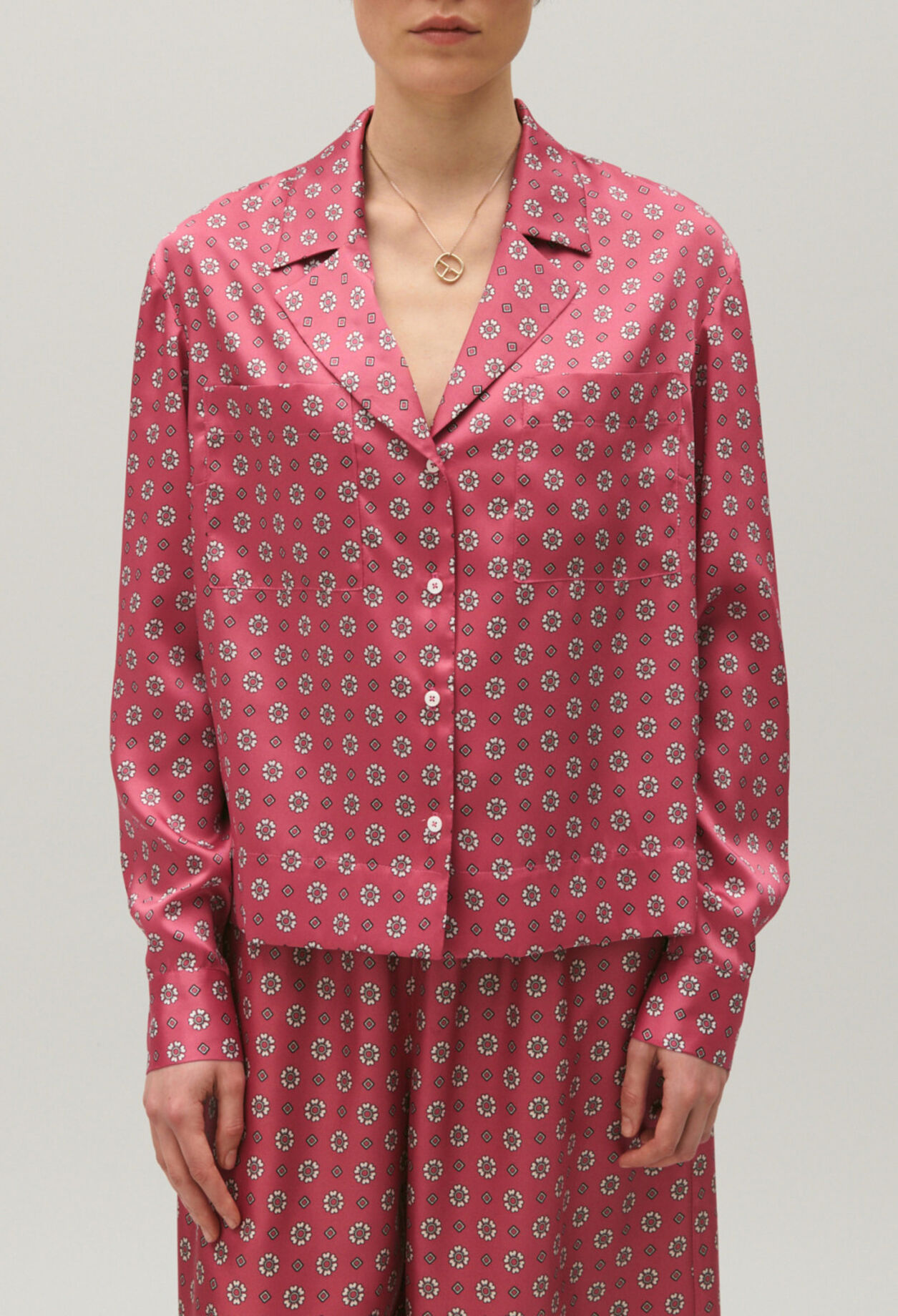 Chemise satinée imprimée