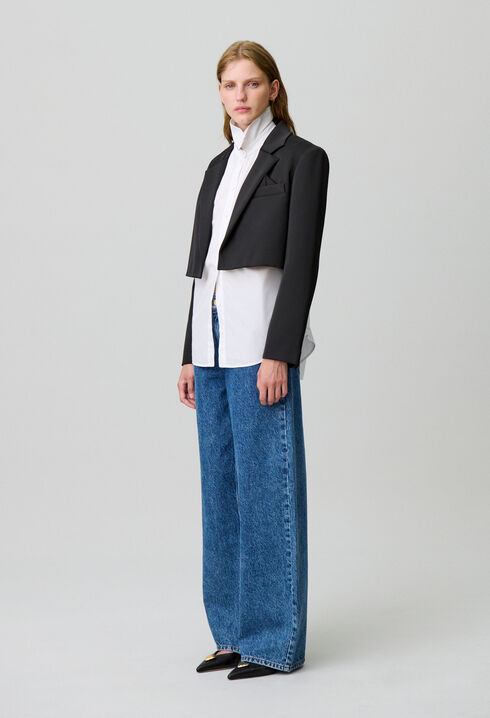 Veste satinée tailleur
