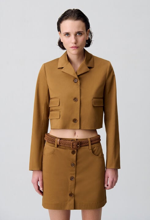 Veste courte col tailleur
