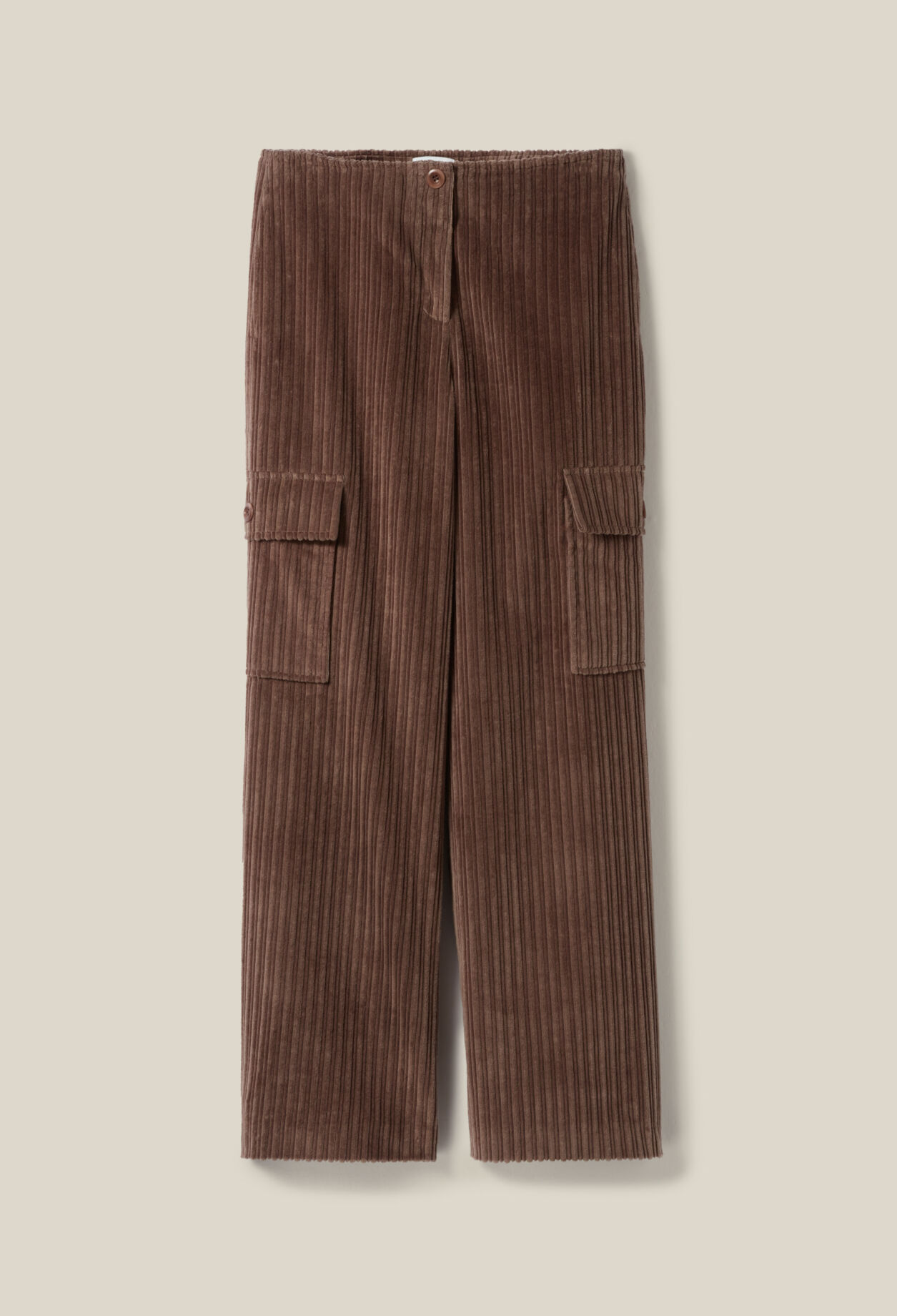 Wide corduroy cargo trousers