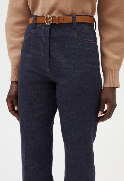 Pantalon long denim bleu brut