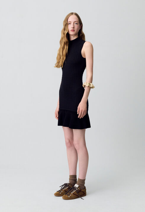 Robe maille col roulé