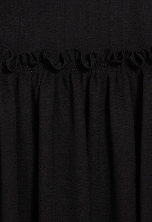 Short black ruffled dress
