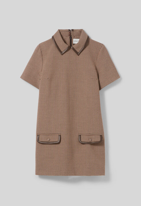 Robe droite avec cuir