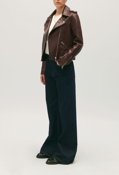 Black smooth leather jacket