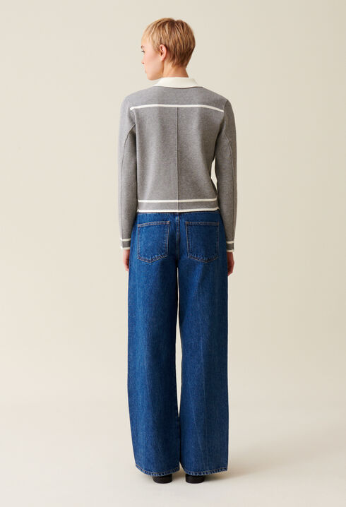 Light grey collared cardigan